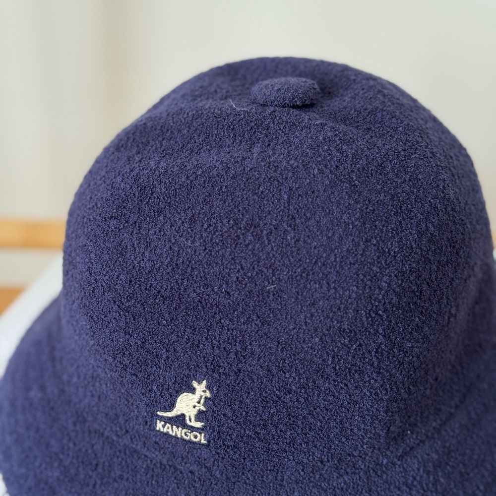 Kangol Dark Blue Terry Bucket Hat, Size M - Picture 2 of 5